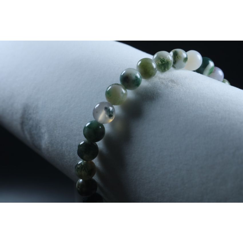 Tree Agate Bracelet (6mm Beads)/Stability, Protection, Peace, Safety, Strength