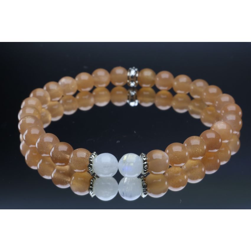 Sunstone & Moonstone Bracelet (6mm Beads)/New Beginnings, Positive Energy, Calming, Joy