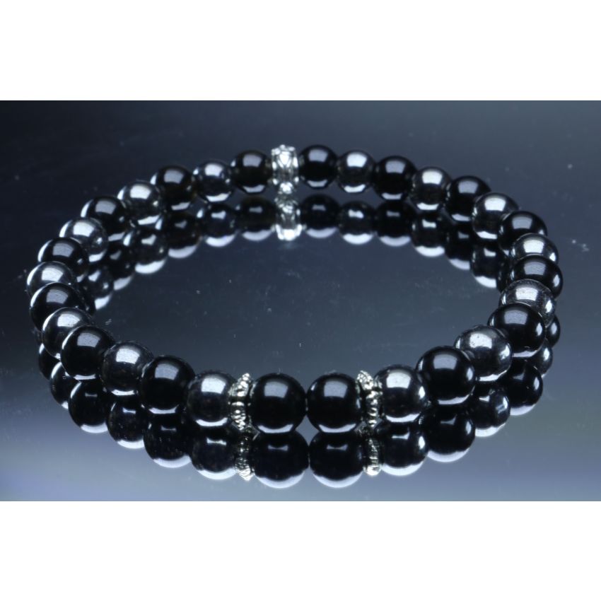 Black Tourmaline & Hematite Protection (6mm Beads)/ Positive Energy Bracelet