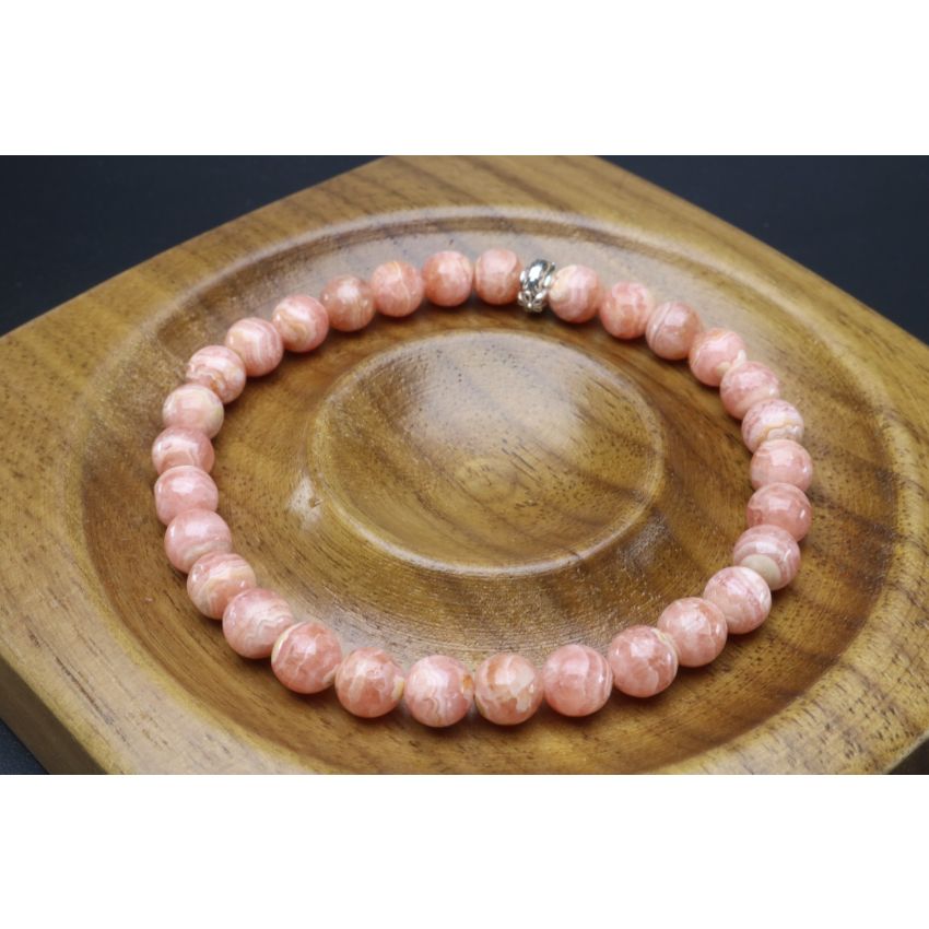 Rhodochrosite Bracelet (6mm Beads)/Self-Love, Self-Esteem, Healing Inner Child, Trauma, Abuse, Compassion, Positive Attitude, Self-Worth