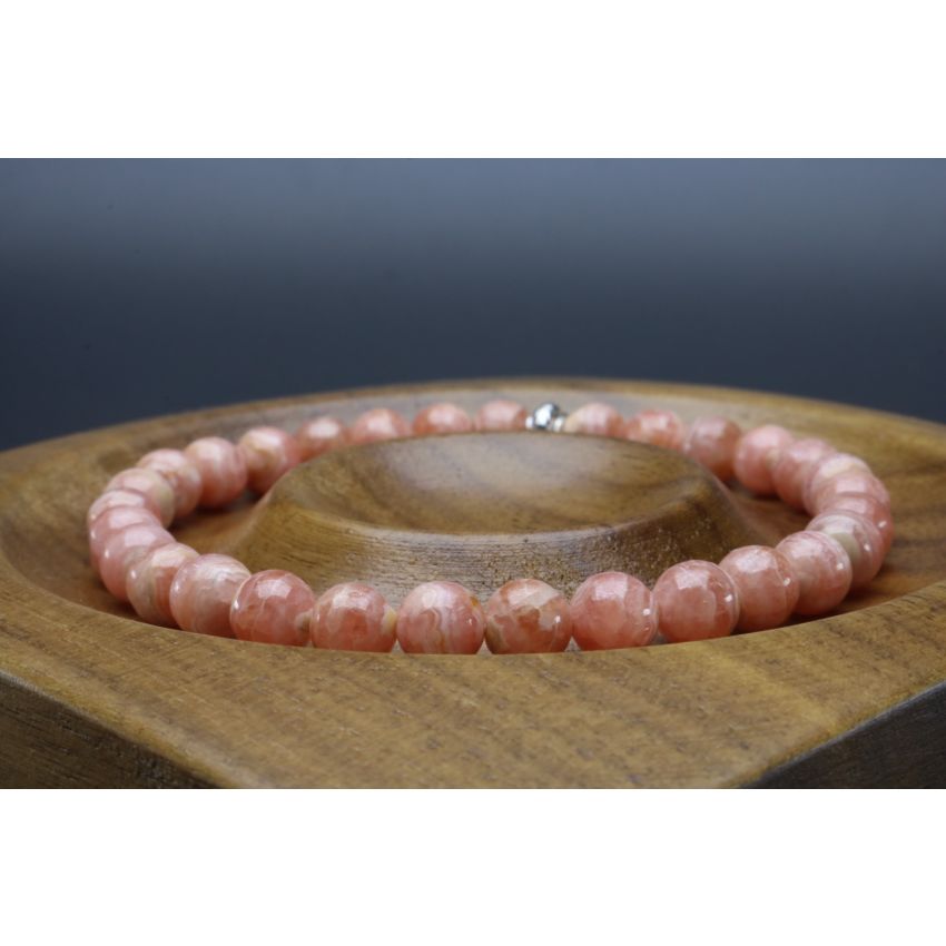 Rhodochrosite Bracelet (6mm Beads)/Self-Love, Self-Esteem, Healing Inner Child, Trauma, Abuse, Compassion, Positive Attitude, Self-Worth