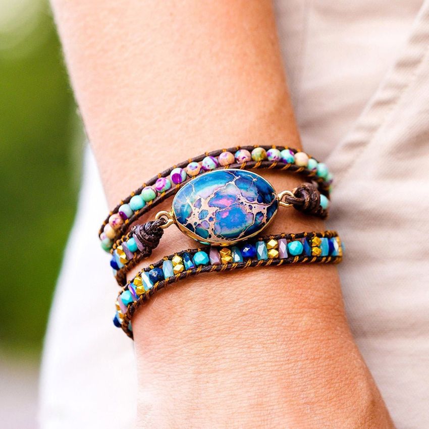 Intense Emperor Jasper Wrap Bracelet