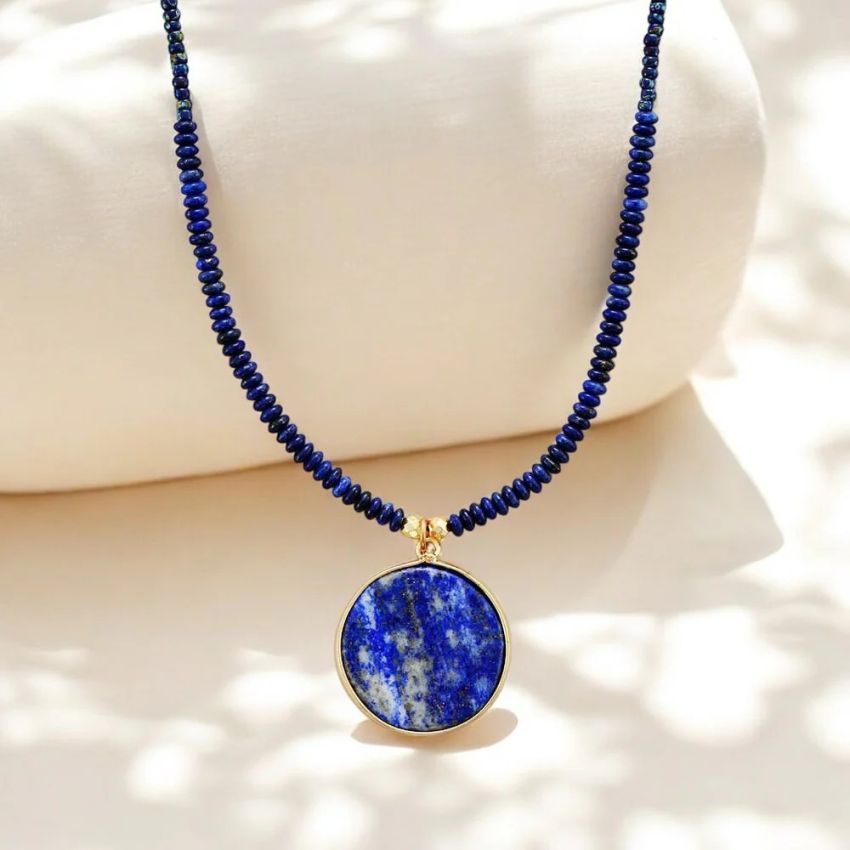 Calming Lapis Lazuli Beaded Necklace