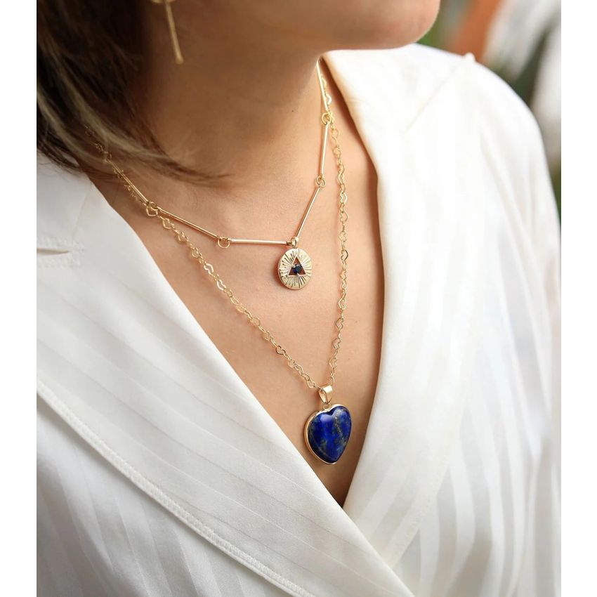 Intense Lapis Lazuli Heart Necklace