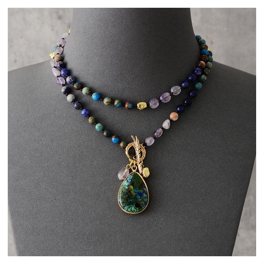 Healing Amethyst Teardrop Pendant Necklace