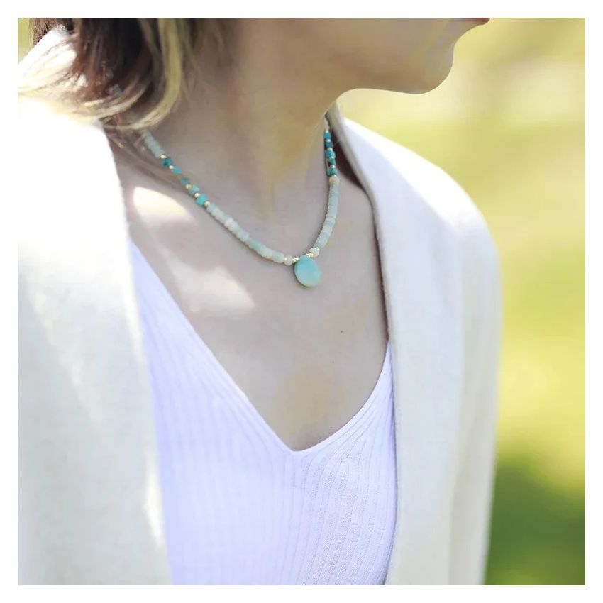 Coastal Chic Amazonite Choker Necklace