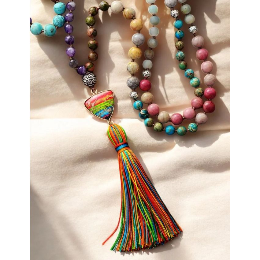 Chakra Charm Tassel Necklace