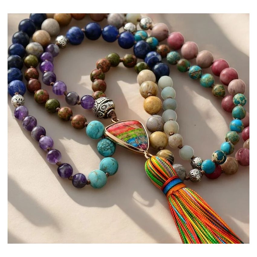 Chakra Charm Tassel Necklace