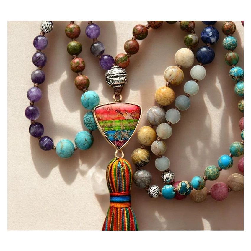 Chakra Charm Tassel Necklace
