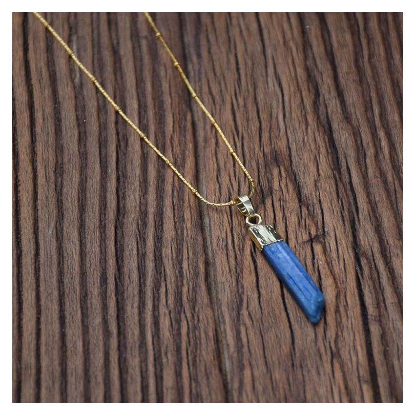 Blue Topaz Raw Stone Necklace