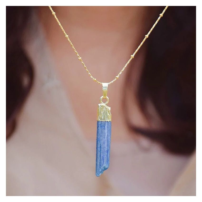 Blue Topaz Raw Stone Necklace