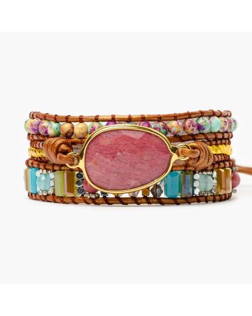 Healing Rhodochrosite Wrap Bracelet