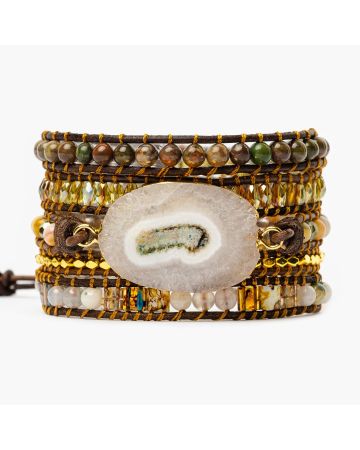 Moonlight Goddess Agate Wrap Bracelet