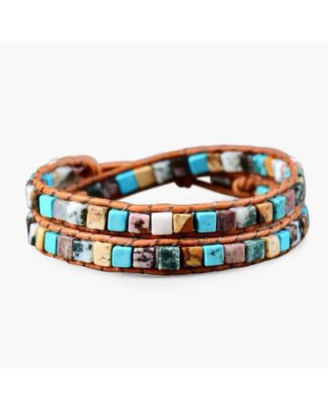 Celestial Natural Stone Leather Bracelet
