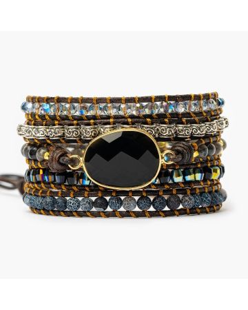 Onyx Moonlight Protection Wrap Bracelet