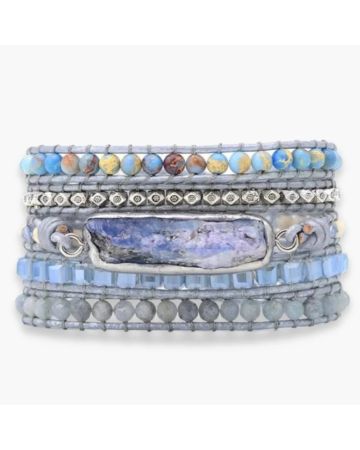 Healing Topaz Queen Silver Wrap Bracelet