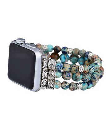 Handmade Imperial Jasper Stretch Apple Watch Strap
