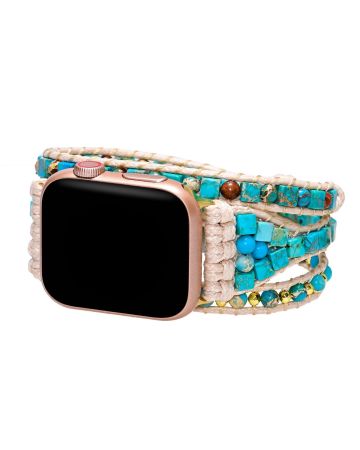 Natural Blue Turquoise Multi-Layer Wrapped Apple Watch Band