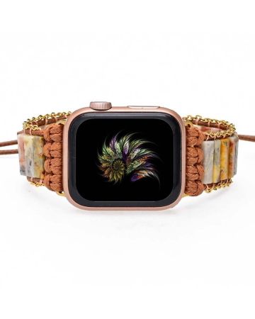 Handwoven Natural Stone Agate Apple Watch Band Bracelet