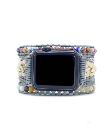 Natural Jasper & Amazonite Apple Watch Band
