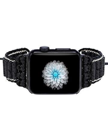 Black Lava Smart Watchband Strap for Apple Watch Women Men Bracelet Healing Gift