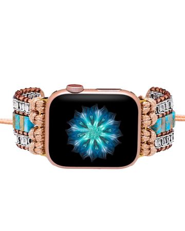 Handmade Shoushan Stone Boho Stylish iWatch Strap for Apple Watch Series 8, 7, 6, 5 (38/41/42/45/49mm Bands)