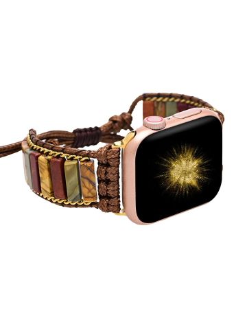 Delicate Picasso Jasper Apple Watch Strap – Handmade Natural Stone iWatch Band