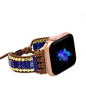 Hushed Seas Lapis Apple Watch Strap – Handmade Lapis Lazuli & Jasper Bracelet Band