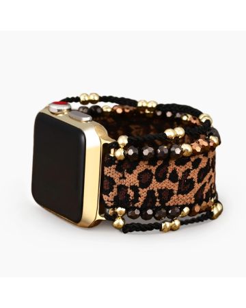Safari Chic Apple Watch Strap – Handmade Beaded Stretch Band