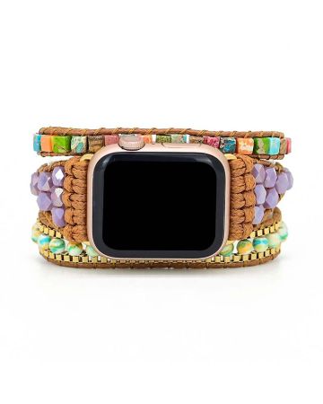 Boho Emperor Apple Watch Strap – Jasper & Agate Healing Crystal Band