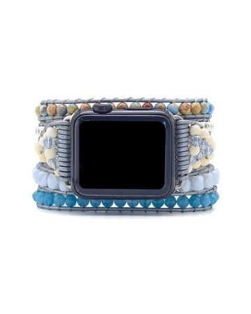 Healing Topaz Apple Watch Strap – Handmade Crystal & Leather Band