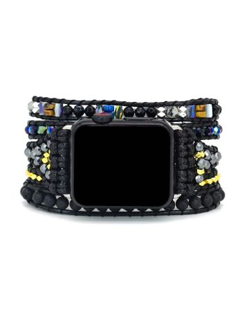 Nightfall Bohemian Wrapsody Bracelet Band for Apple Watch – Handmade Natural Stone Wrap