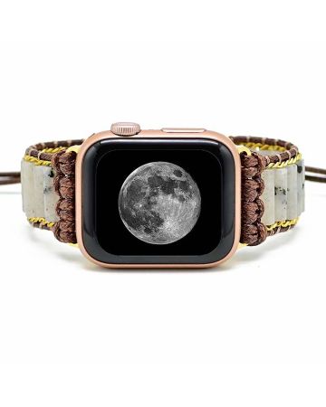 Boho Handmade Labradorite Apple Watch Strap – Natural Stone Healing Bracelet