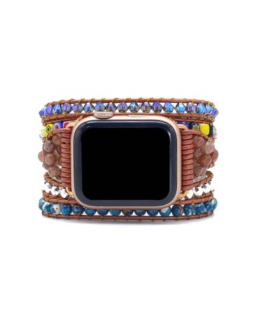 Imperial Flower Protection Wrap Bracelet – Boho Healing Crystal Leather Bracelet
