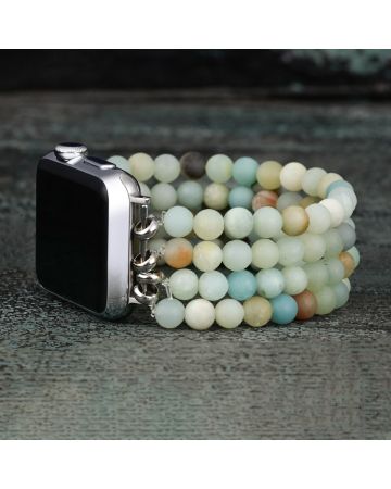 Amazonite Dream Inspiration Apple Watch Band – Calming Natural Stone Stretch Strap (38–45mm)