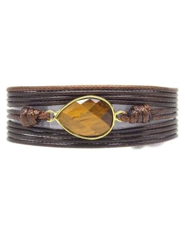 Handmade Natural Tiger’s Eye Gemstone Wrap Bracelet