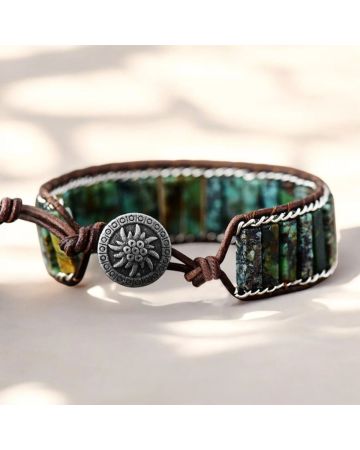 Oceanic Turquoise Cuff Bracelet – Handmade Adjustable Chakra Healing Jewelry