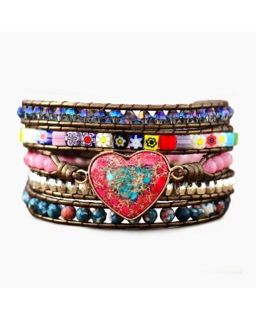 Love Warrior Protection Wrap Bracelet – Handmade Imperial Jasper Courage Jewelry