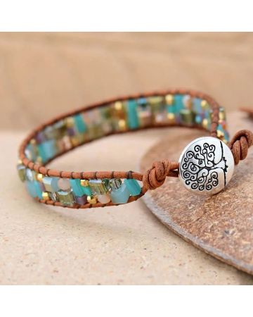 Bohemian Tree of Life Leather Bracelet