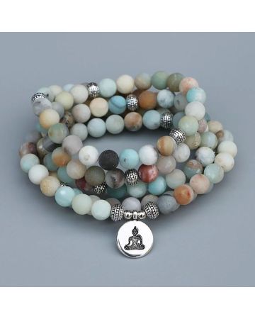 Amazonite Mala Bracelet – 108 Beads for Peace & Balance