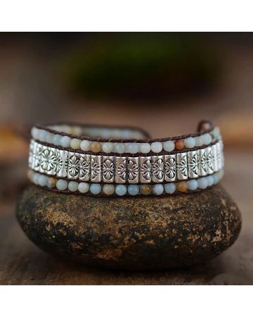Amazonite Bohemian Bracelet – Vegan Cord