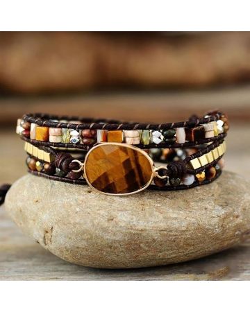 Tiger Eye Gemstone Wrap Bracelet
