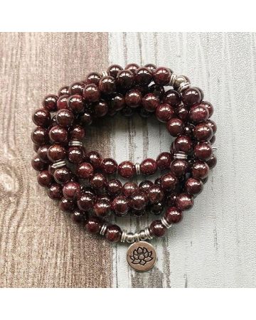 108 Garnet Mala Bracelet – Meditation, Balance & Strength