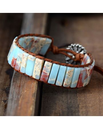 Handmade Bohemian Shoushan Stone Bracelet