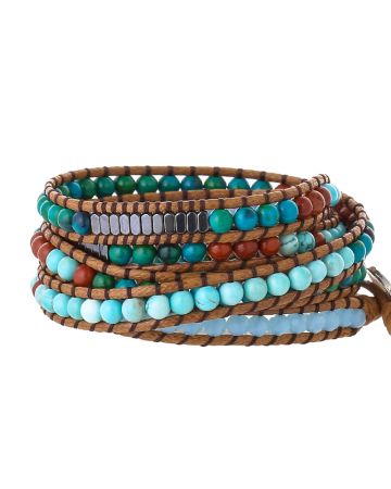 Handmade Jasper, Howlite & Hematite Wrap Bracelet – 5 Layer Healing Gemstone Jewelry