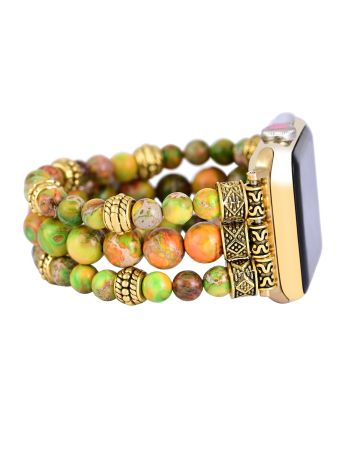 Handmade Conifer Jasper Stretch Apple Watch Strap