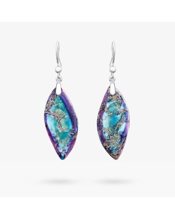 Jasper Leaf Dangle Earrings