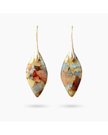 Terra Hues Leaves Jasper Earrings