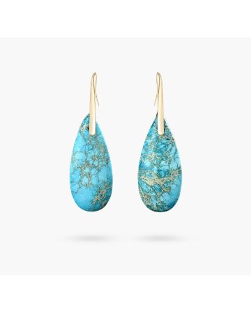 Turquoise Jasper Protection Drop Earrings