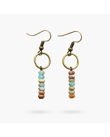 Natural Stone Jasper Earrings